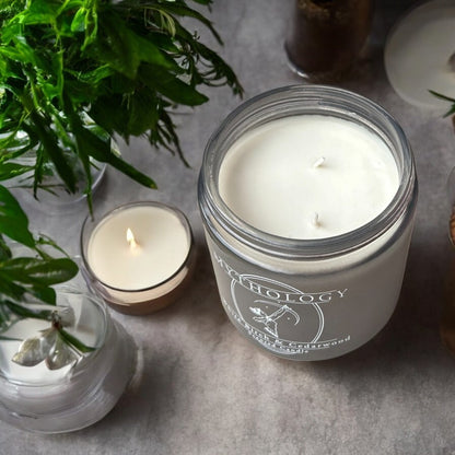 Mythology - Long Burning Double Wick Strongly Scented Candle, Soy Wax 354g - White Birch and Cedarwood