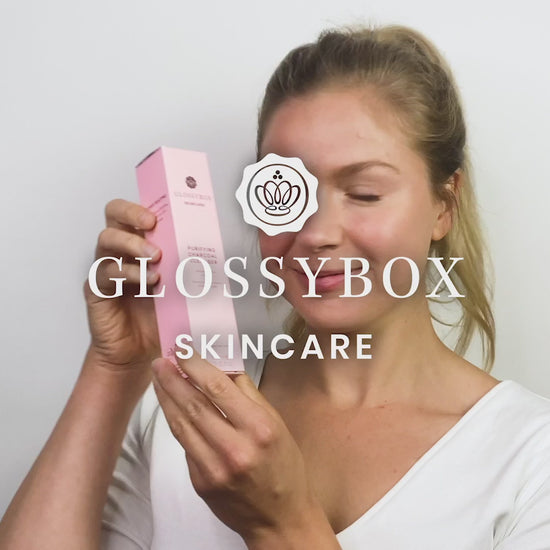 a video demonstrating the application and use of Glossybox - Purifying Charcoal Cleanser