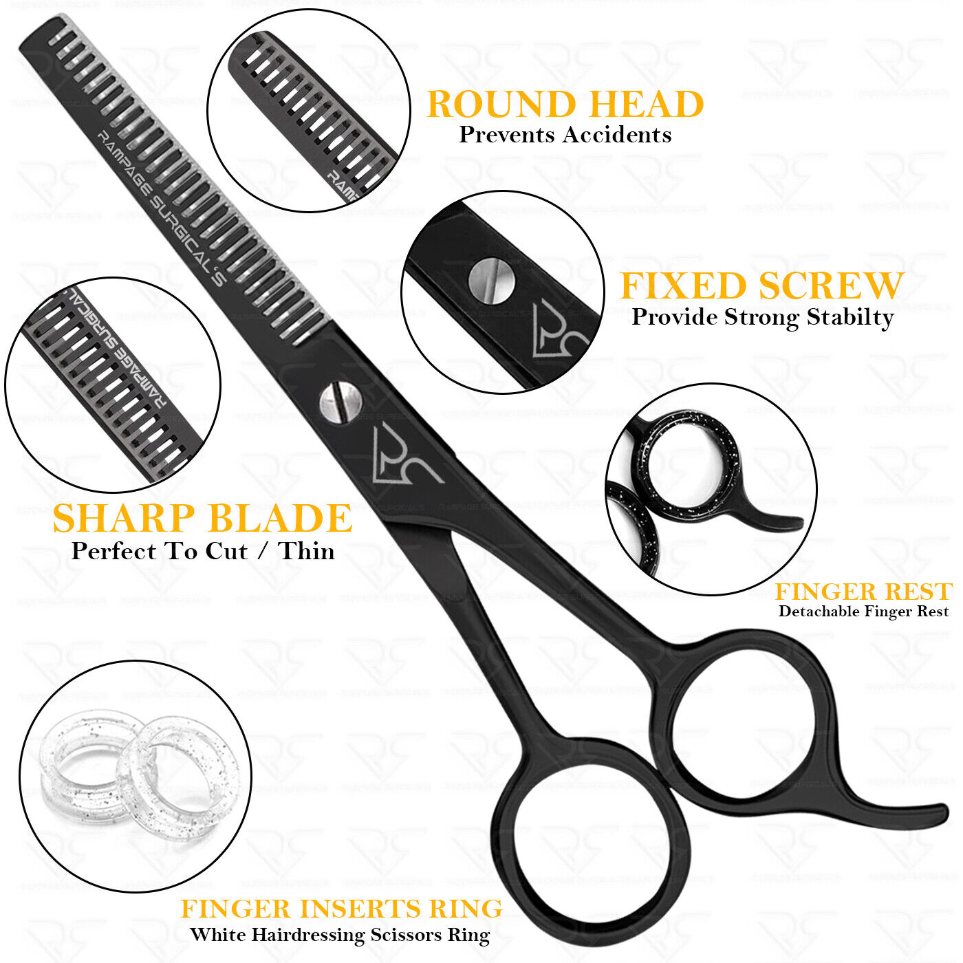 Rampage Surgical Hairdressing Thinning Scissors 6.5"