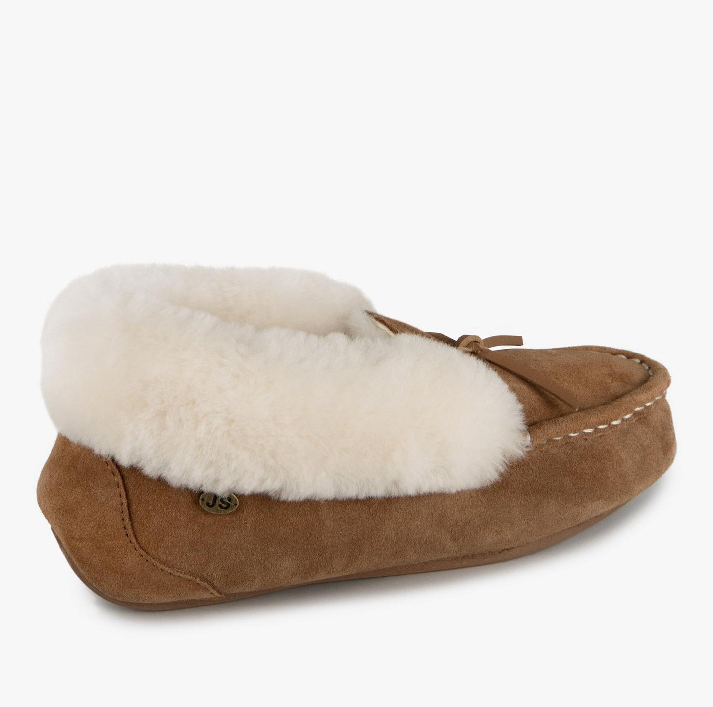 Just Sheepskin Francesca Sheepskin Moccasin Slippers in Chestnut Brown - Size UK 4 / EUR 37