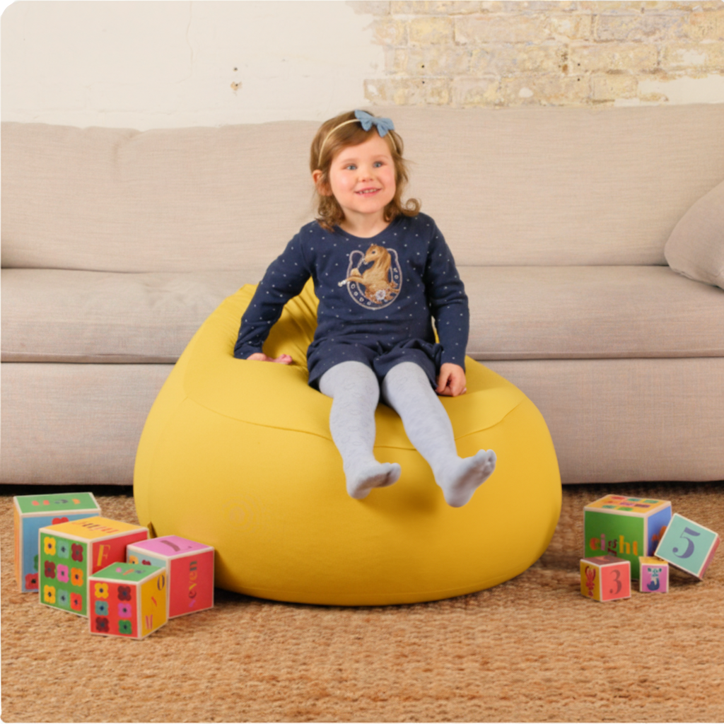 Remy Sleep Mini Pod Kid's Luxury Bean bag in Golden Yellow