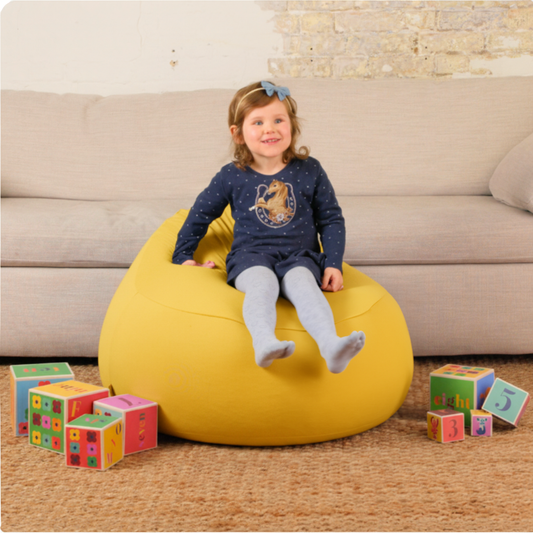 Remy Sleep Mini Pod Kid's Luxury Bean bag in Golden Yellow