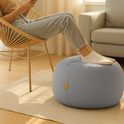 REMY SLEEP The Footrest (2023 Generation) – Earl Grey | Ergonomic Bean-Filled Foot Rest Cushion