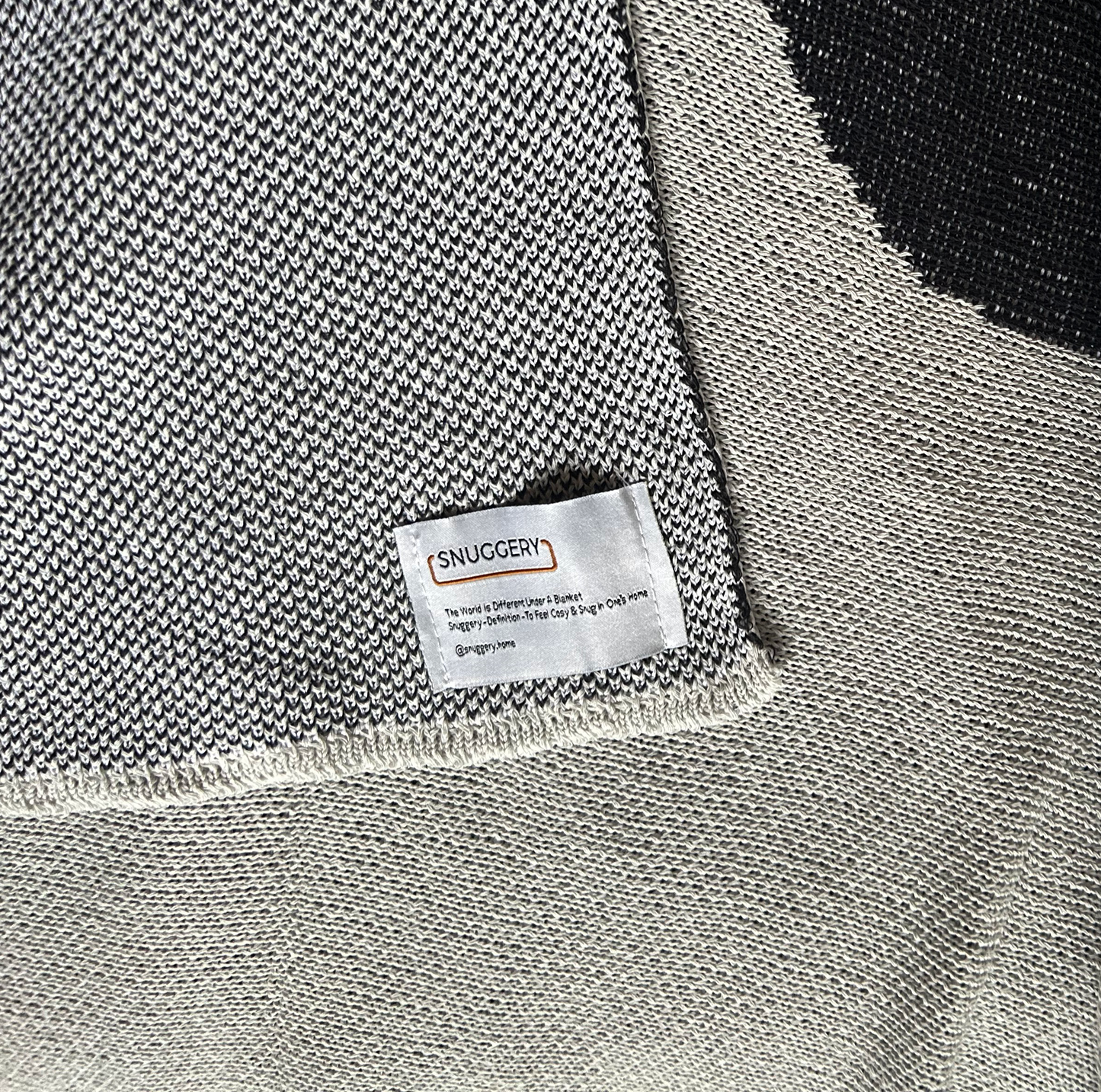 Snuggery Luxury Organic Cotton Knitted Throw Blanket 180 x 125cm - Corfu Pebbles