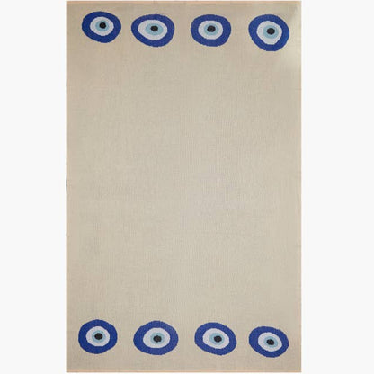 Snuggery Luxury Organic Cotton Knitted Throw Blanket 180 x 125cm - Mykonos Eye End