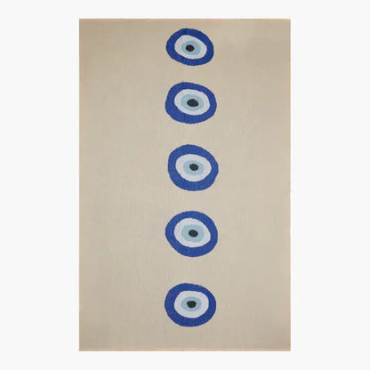 Snuggery Luxury Organic Cotton Knitted Throw Blanket 180 x 125cm - Mykonos Eye Middle Lined