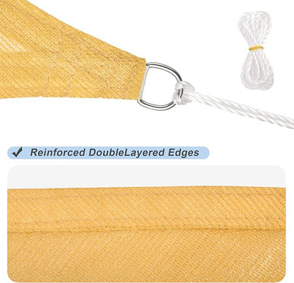 Premium Sun Shade Sail Waterproof UV protection - Square 3m - Sand Coloured