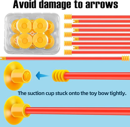 TEMI LED Bow and Arrow Set for Kids – 2 Bows, 20 Suction Arrows, Quivers & Targets – Light-Up Archery Toy for Boys & Girls Ages 3–12 – Outdoor Game
