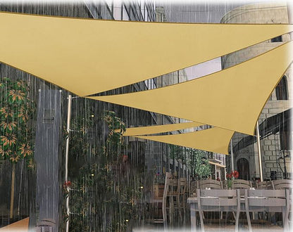 Premium Sun Shade Sail Waterproof UV Protection - Triangle - Sand Coloured