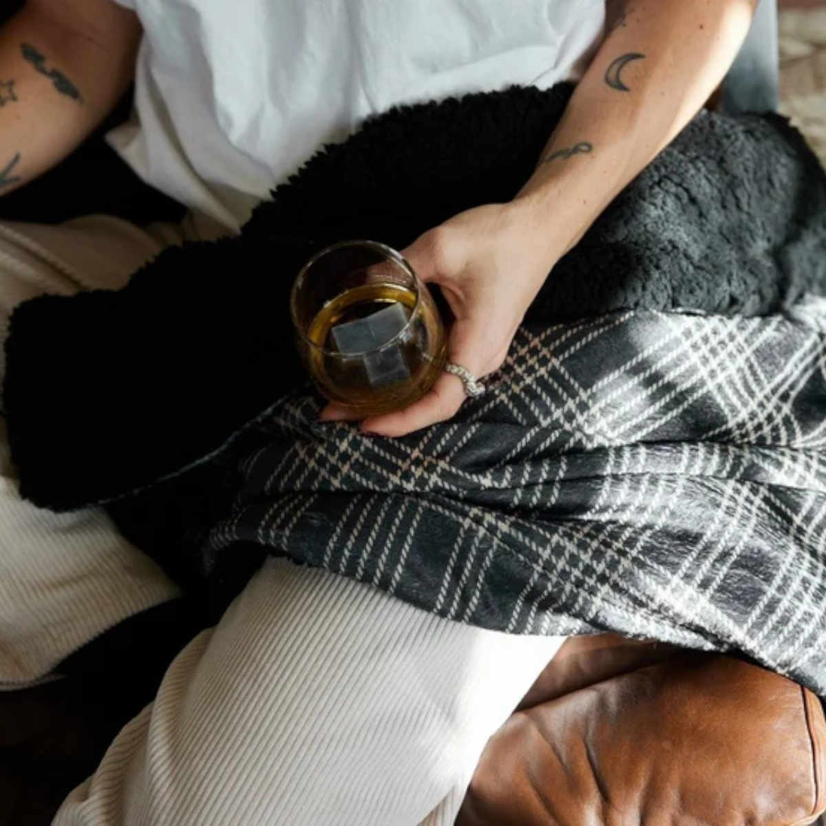 Sagaform Bar Rocking Whiskey Glass, 6 pcs. Hand Blown 20cl Dishwasher Safe