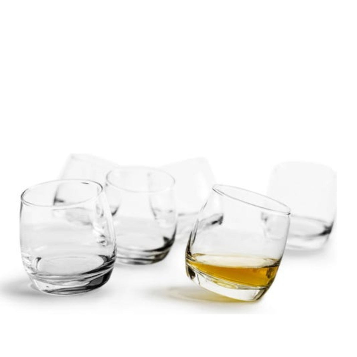 Sagaform Bar Rocking Whiskey Glass, 6 pcs. Hand Blown 20cl Dishwasher Safe