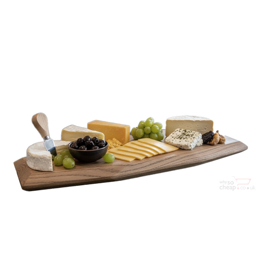 Fairmont & Main Wooden 40cm Food Board Stained Ash Rectangular Faceted Dishwasher Safe AS706