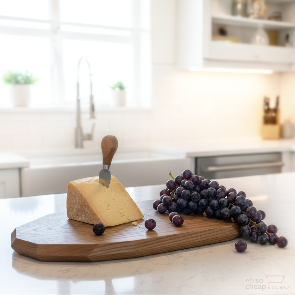 Fairmont & Main Wooden 40cm Food Board Stained Ash Oval Faceted Dishwasher Safe AS706R